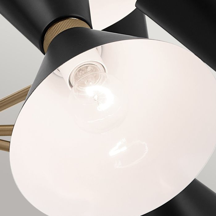 Phix 12 light 6 arm up and down Chandelier - Champagne Bronze, Black