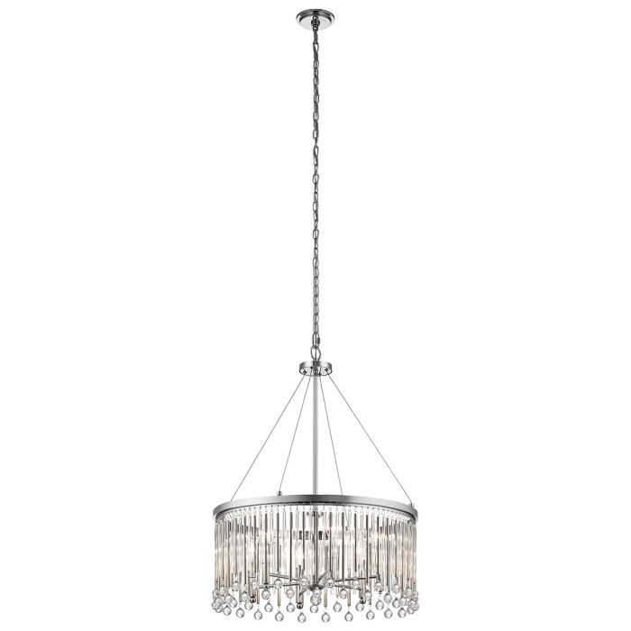 Piper 6 Light Chandelier/ Pendant - Polished Chrome