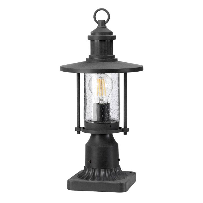 Riverwood 8" Pedestal Lantern - Weathered Zinc