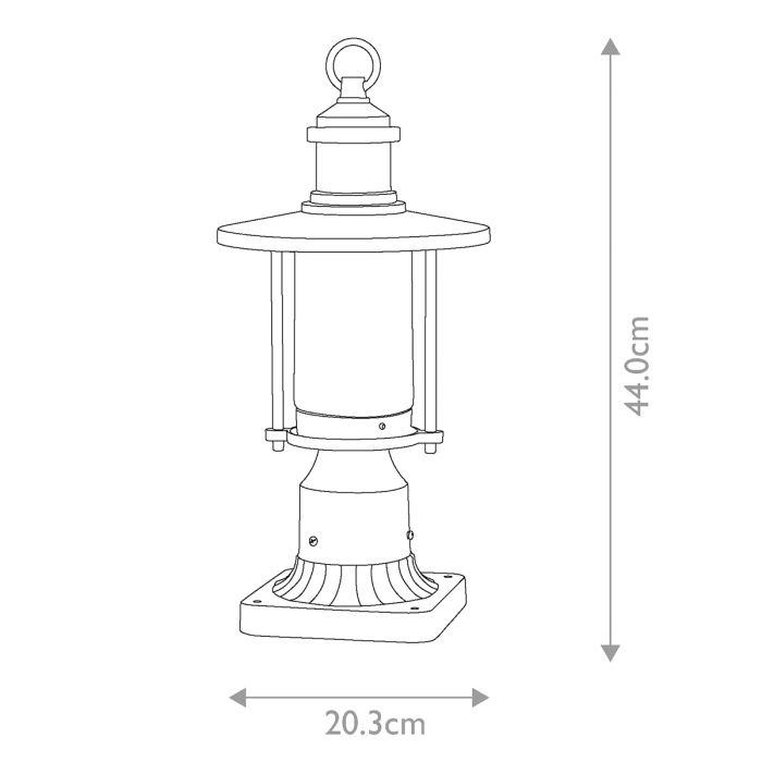 Riverwood 8" Pedestal Lantern - Weathered Zinc