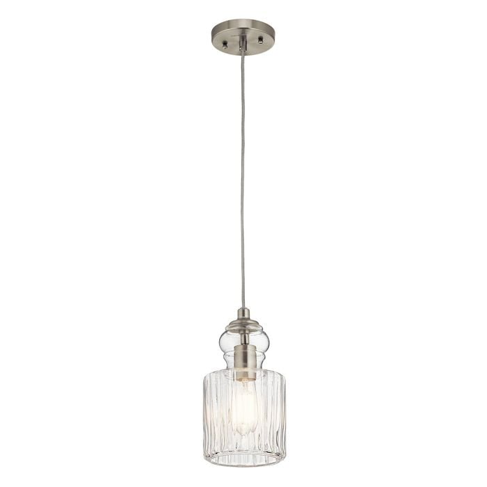Riviera 1 Light Pendant - B - Brushed Nickel