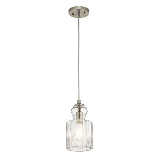 Riviera 1 Light Pendant - B - Brushed Nickel