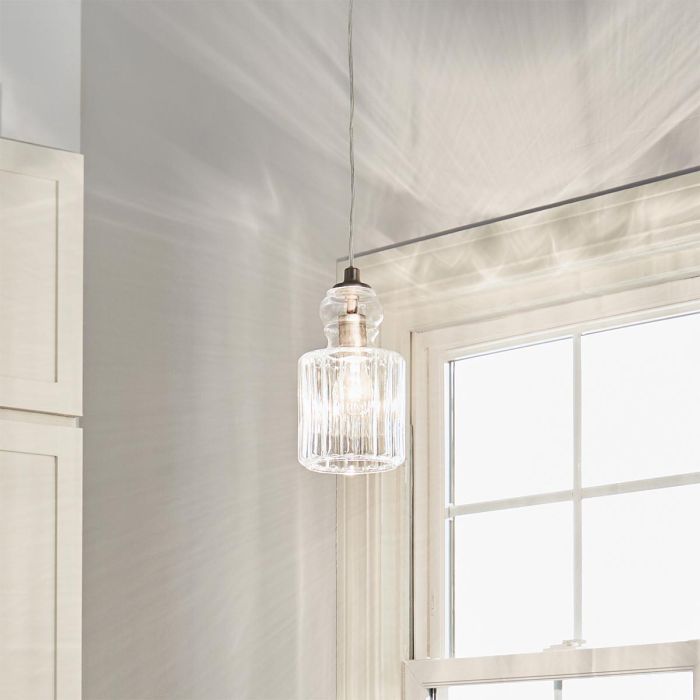 Riviera 1 Light Pendant - B - Brushed Nickel
