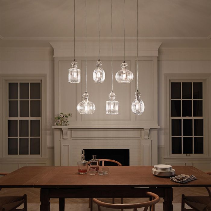 Riviera 1 Light Pendant - C - Brushed Nickel