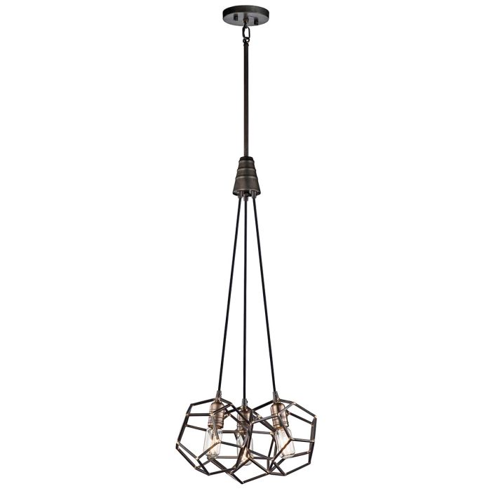 Rocklyn 3 Light Chandelier - Raw Steel