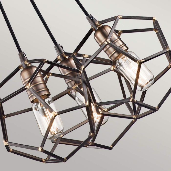 Rocklyn 3 Light Chandelier - Raw Steel