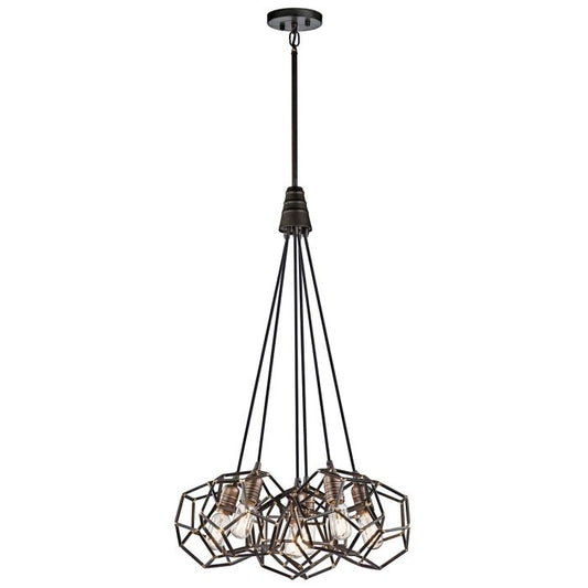 Rocklyn 6 Light Chandelier - Raw Steel