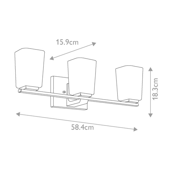 Roehm 3 Light Wall Light - Polished Chrome