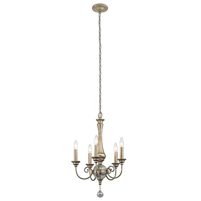 Rosalie 5 Light Mini Chandelier - Sterling Gold