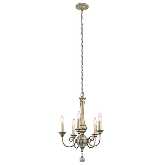 Rosalie 5 Light Mini Chandelier - Sterling Gold