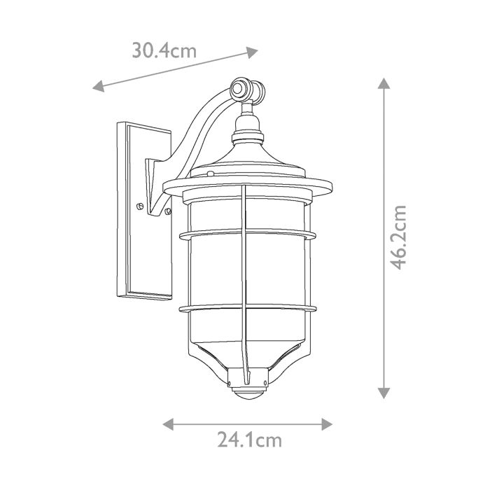 Royal Marine 1 Light Medium Wall Lantern - Distressed Black