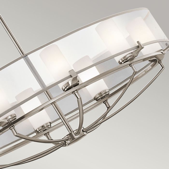Saldana 8 Light Oval Chandelier - Classic Pewter