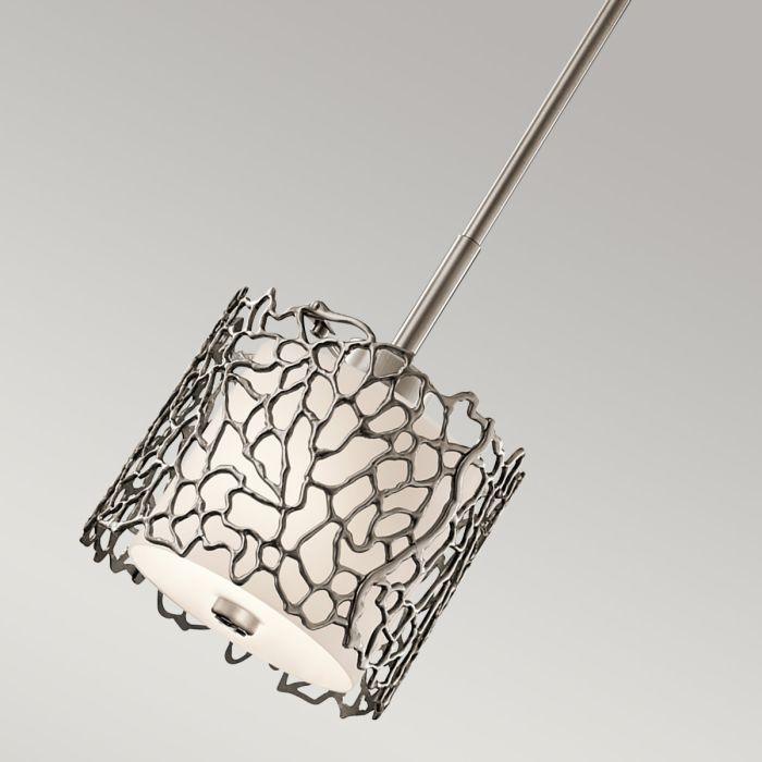 Silver Coral 1 Light Mini Pendant - Classic Pewter