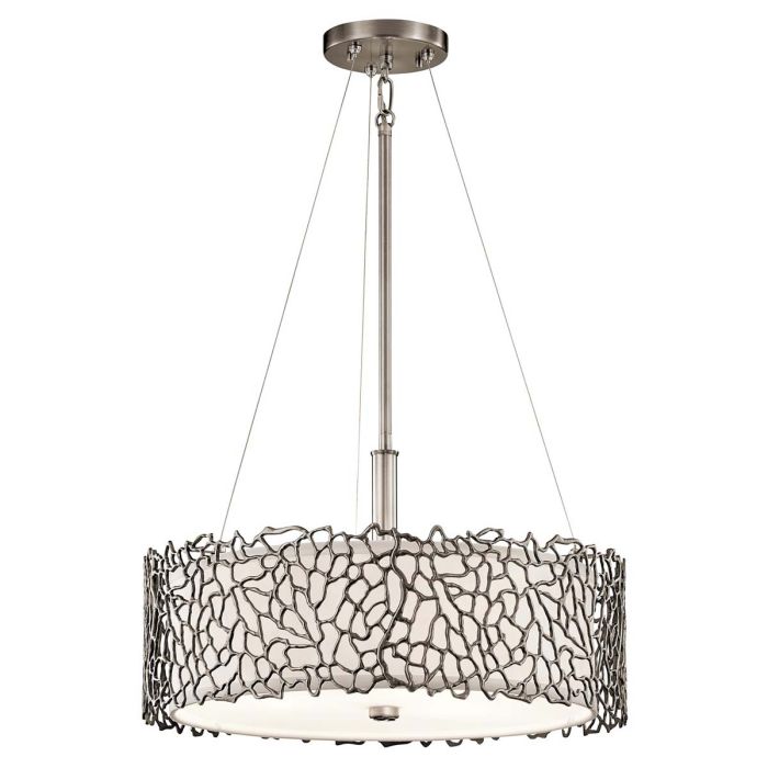 Silver Coral 3 Light Duo-Mount Pendant - Classic Pewter