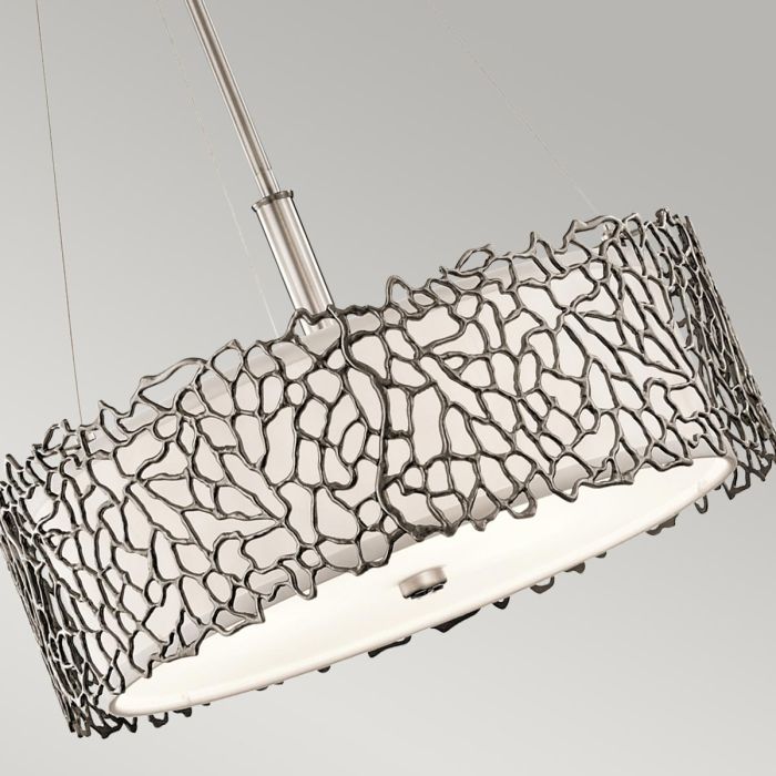 Silver Coral 3 Light Duo-Mount Pendant - Classic Pewter
