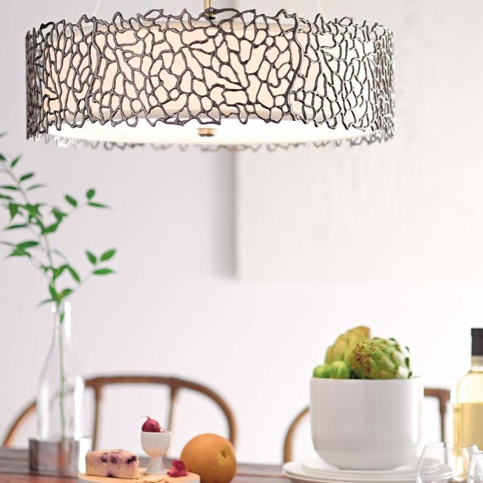 Silver Coral 3 Light Duo-Mount Pendant - Classic Pewter