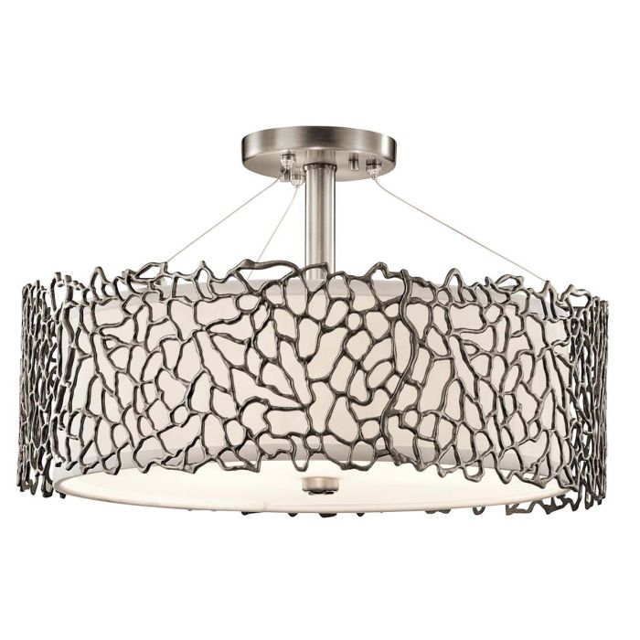 Silver Coral 3 Light Duo-Mount Pendant - Classic Pewter
