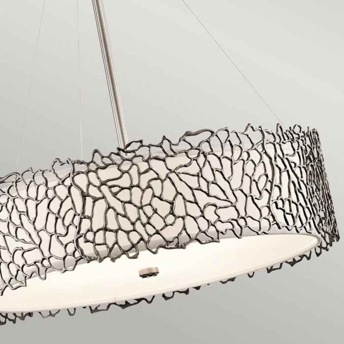 Silver Coral 4 Light Pendant - Classic Pewter