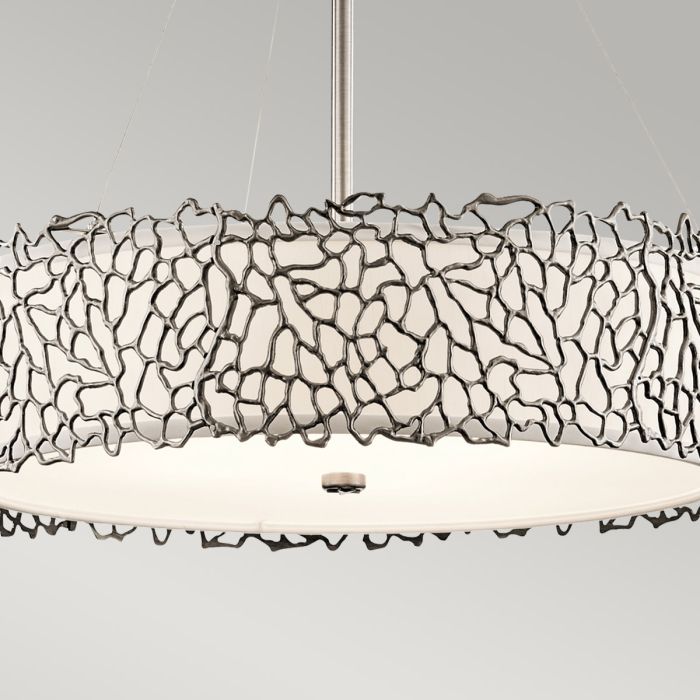 Silver Coral 4 Light Pendant - Classic Pewter
