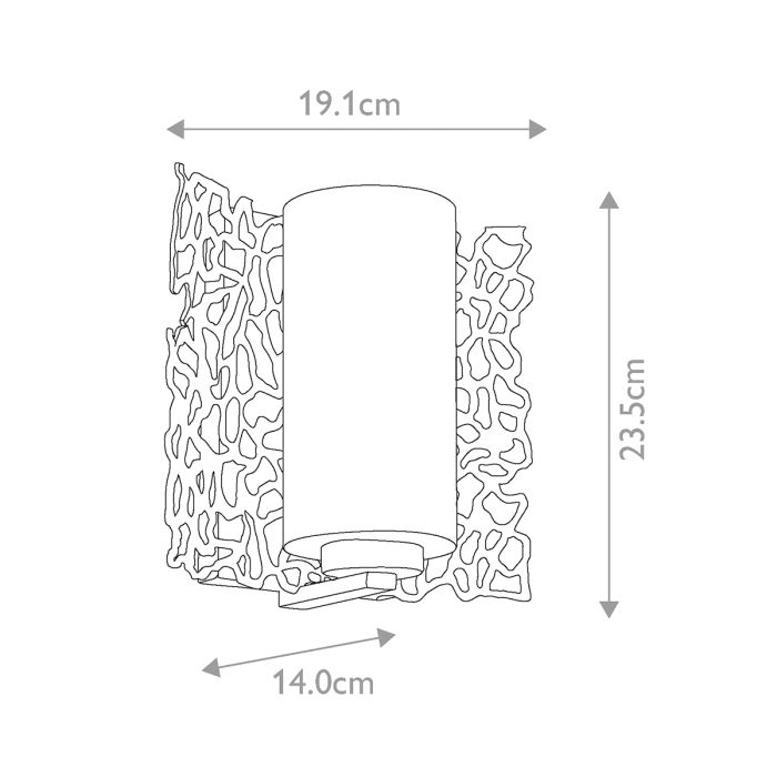 Silver Coral 1 Light Wall Light - Classic Pewter