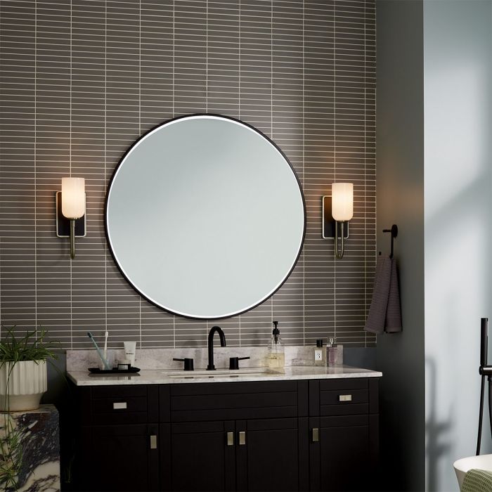 Solia 1 lt Wall Light in Brushed Nickel with black accent - Brushed Nickel & Black