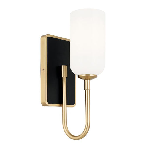 Solia 1 lt Wall Light in Champagne Bronze with black accent - Champagne Bronze & Black