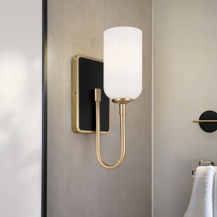Solia 1 lt Wall Light in Champagne Bronze with black accent - Champagne Bronze & Black