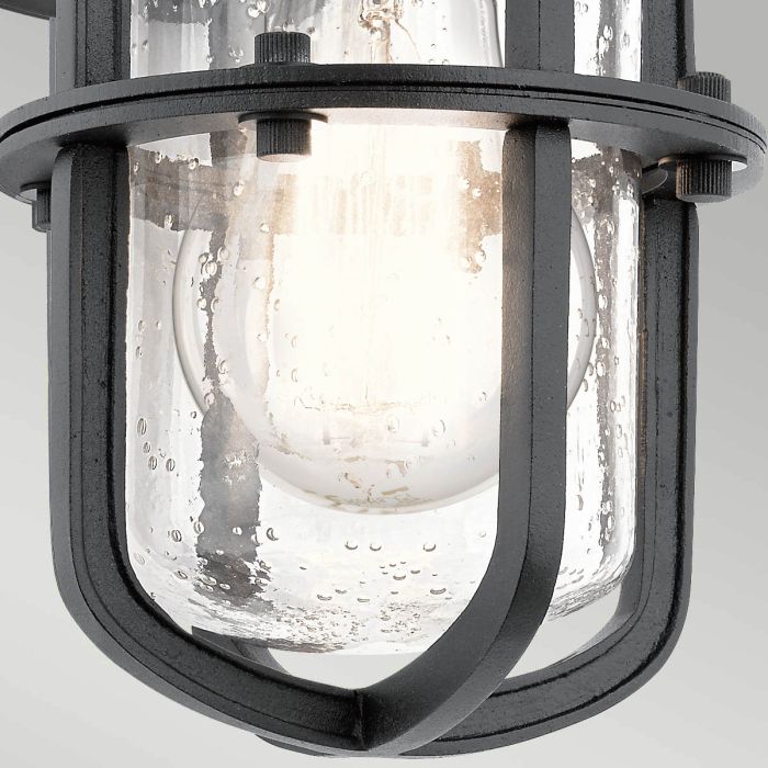 Suri 1 Light Small Wall Lantern - Textured Black