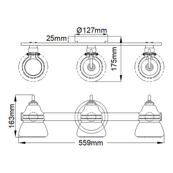 Talland 3 Light Wall Light - Polished Chrome