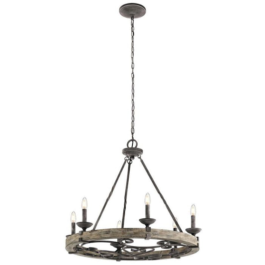 Taulbee 6 Light Chandelier - Weathered Zinc