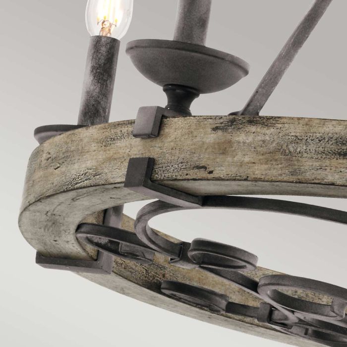 Taulbee 6 Light Chandelier - Weathered Zinc