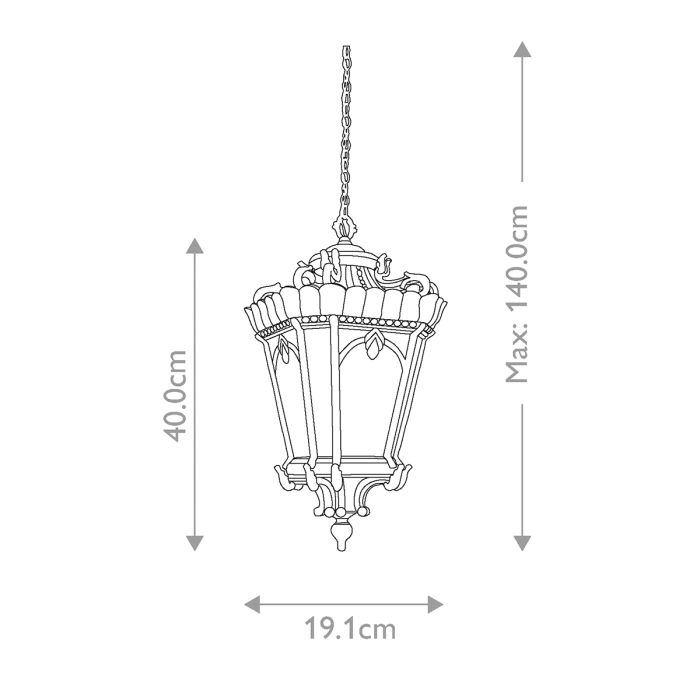 Tournai 1 Light Medium Chain Lantern - Londonderry