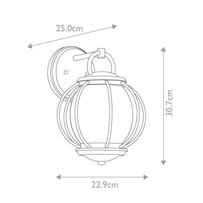 Vandalia 1 Light Wall Lantern - Textured Black