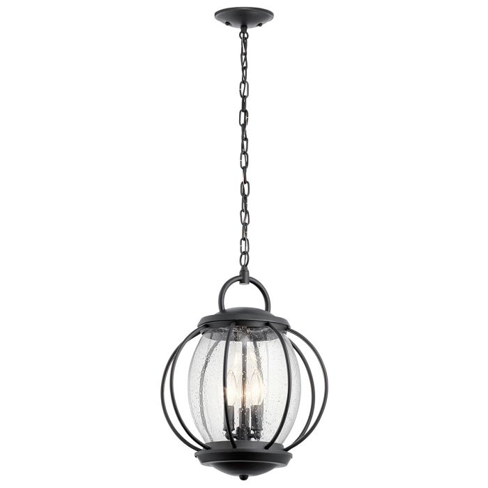 Vandalia 3 Light Large Chain Lantern - Textured Black