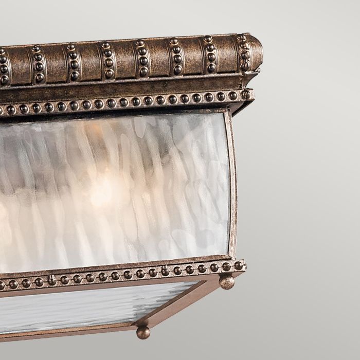 Venetian Rain 2 Light Flush - Brushed Bronze