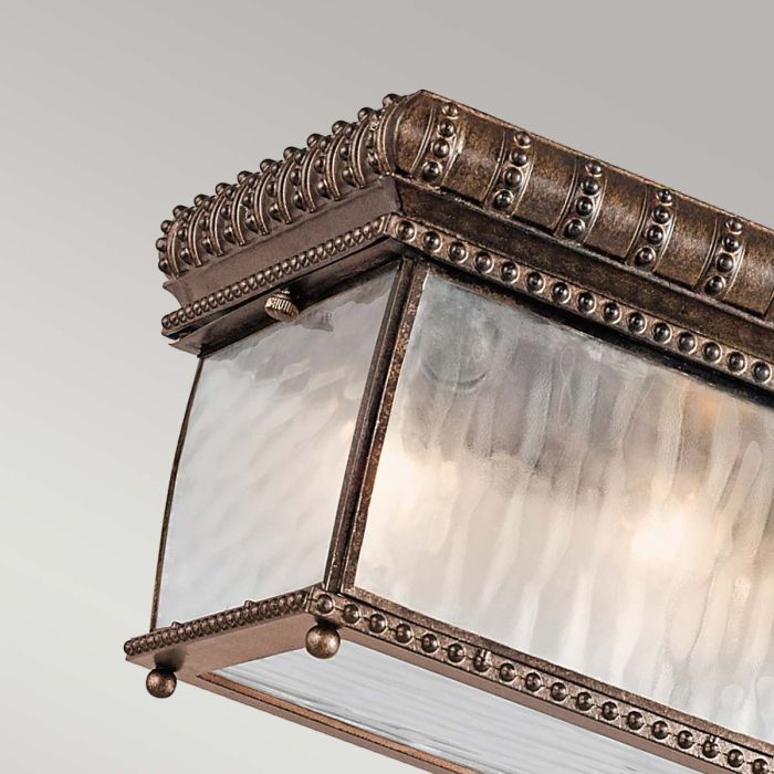 Venetian Rain 2 Light Flush - Brushed Bronze