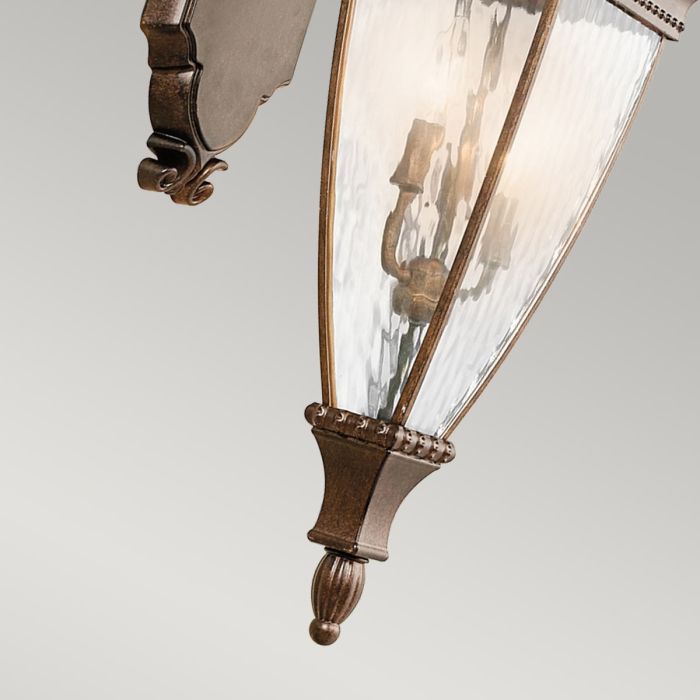 Venetian Rain 3 Light Large Wall Lantern - Brushed Bronze