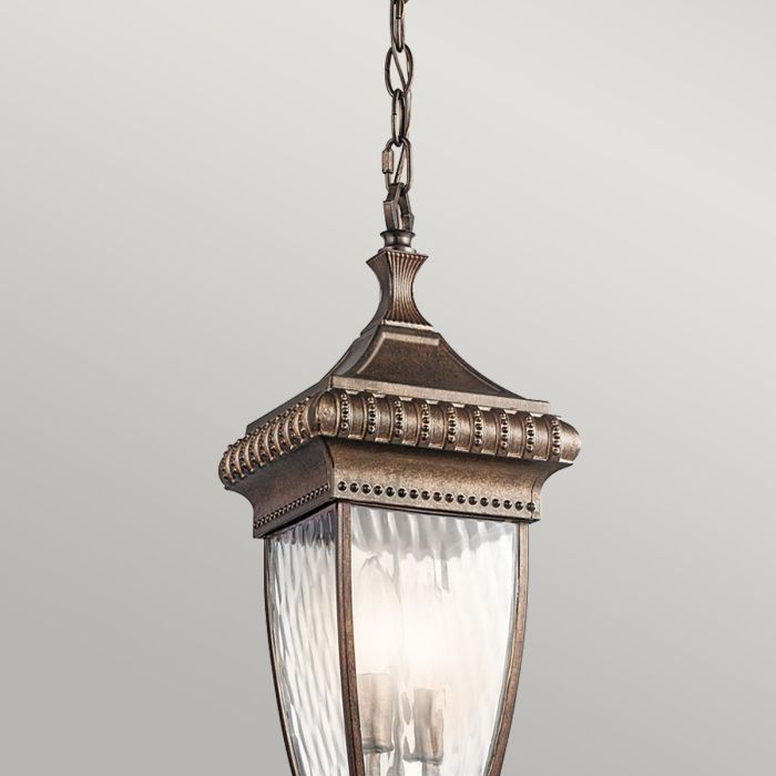Venetian Rain 2 Light Chain Lantern - Brushed Bronze
