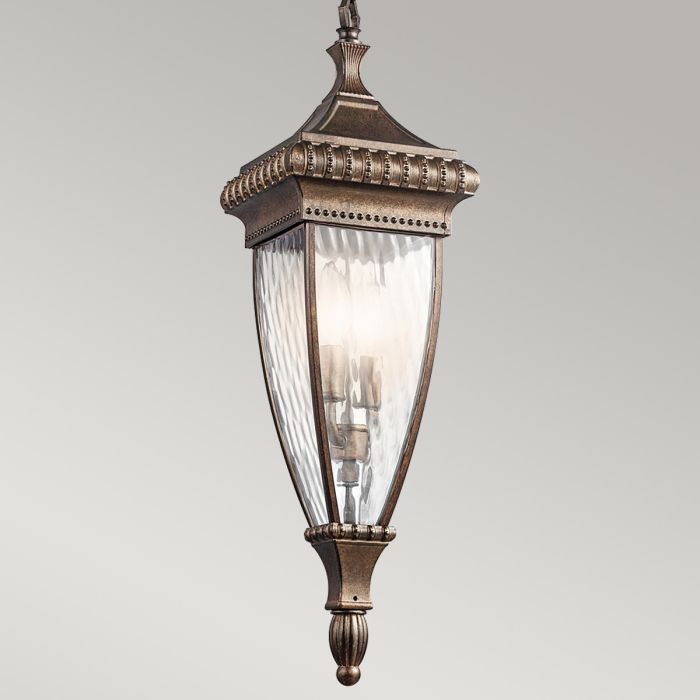 Venetian Rain 2 Light Chain Lantern - Brushed Bronze