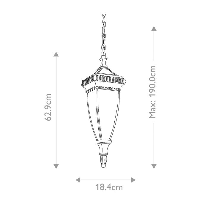 Venetian Rain 2 Light Chain Lantern - Brushed Bronze