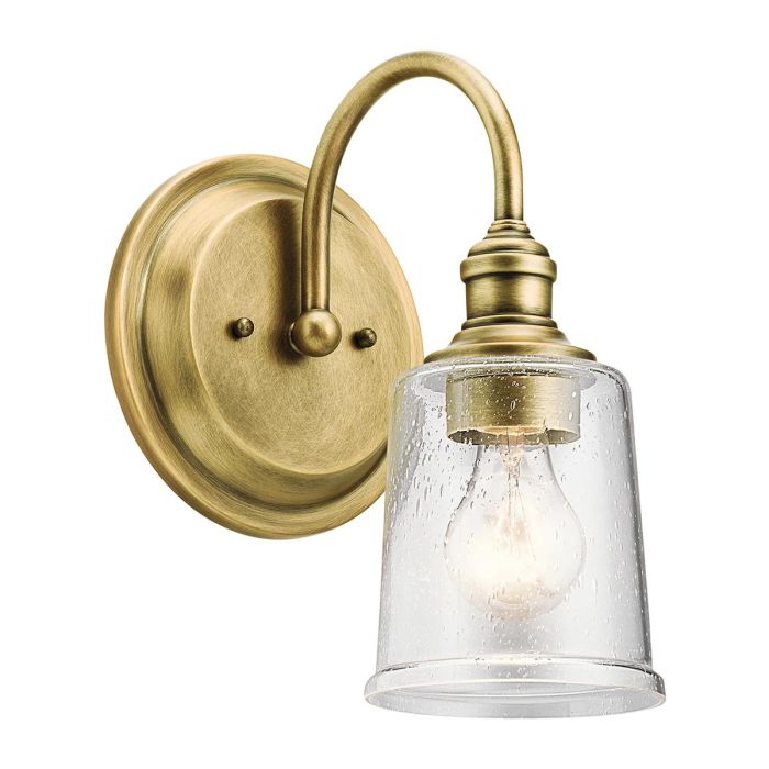 Waverly 1 Light Wall Light - Natural Brass