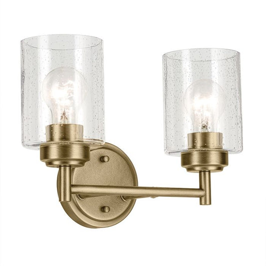 Winslow 2 lt Wall Light - Natural Brass