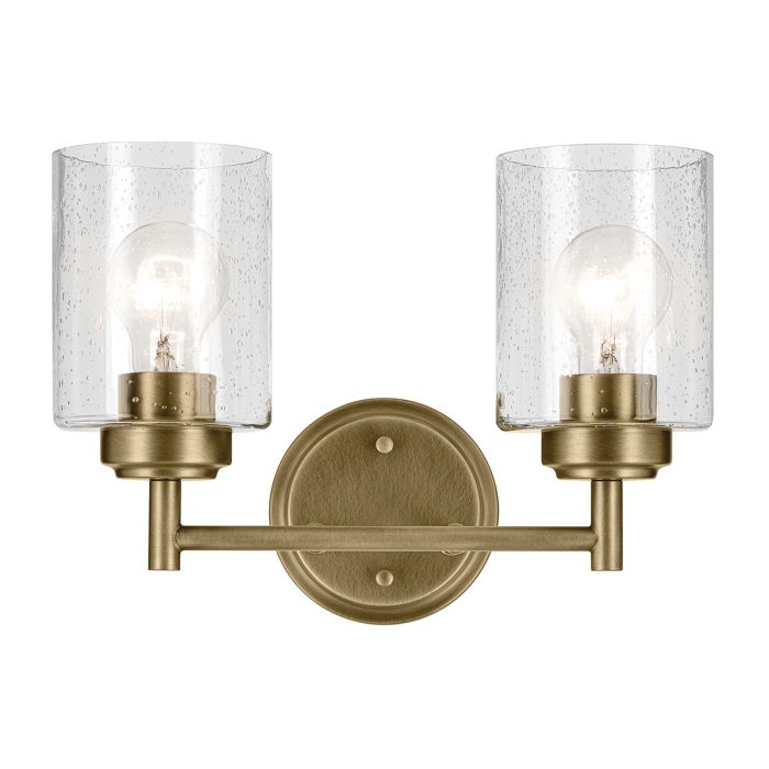 Winslow 2 lt Wall Light - Natural Brass