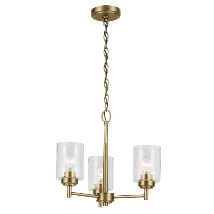 Winslow 3 lt Chandelier - Natural Brass