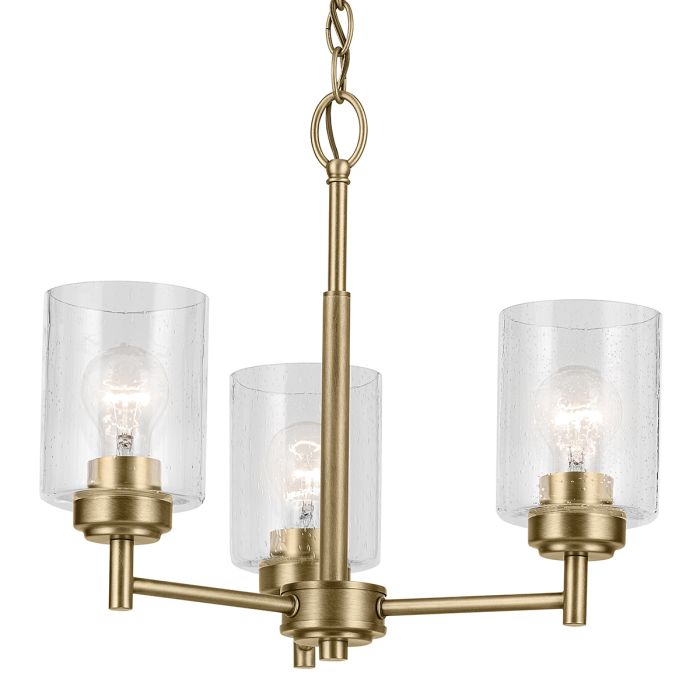 Winslow 3 lt Chandelier - Natural Brass