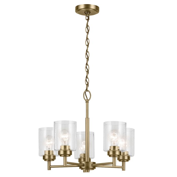 Winslow 5 lt Chandelier - Natural Brass