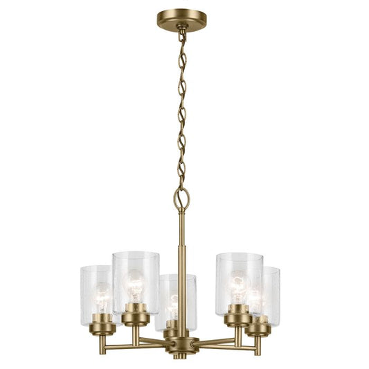 Winslow 5 lt Chandelier - Natural Brass
