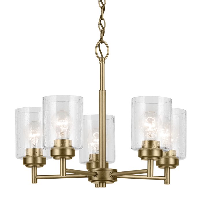 Winslow 5 lt Chandelier - Natural Brass