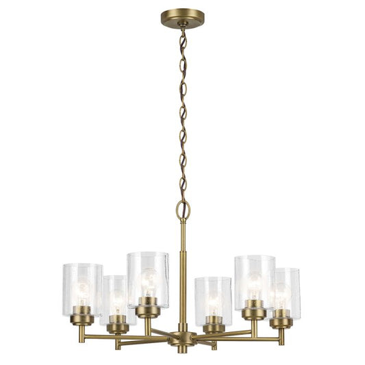 Winslow 6 lt Chandelier - Natural Brass