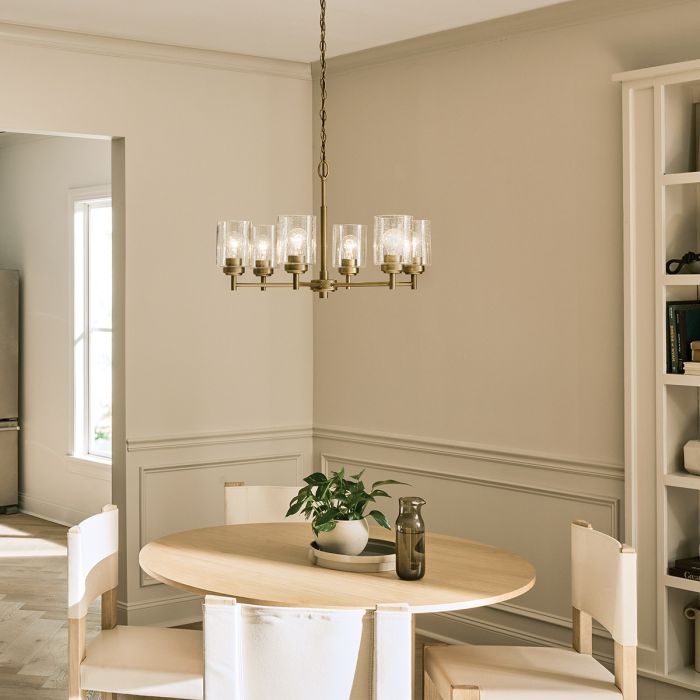 Winslow 6 lt Chandelier - Natural Brass